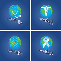 set backgrounds with text and elements for world vector image