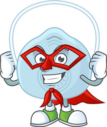 Super hero oxygen mask character cartoon Vector Image