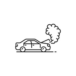 car damage collision or road crash line icon vector