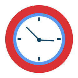 Curved clock with hands pointers time management vector