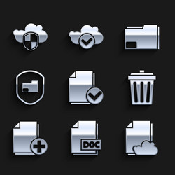 set document and check mark doc file vector image