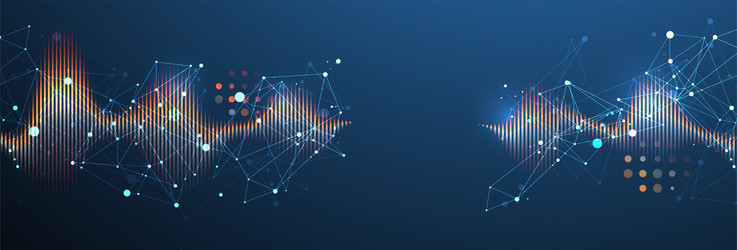 sound wave with plexus effect dynamic vibration vector image