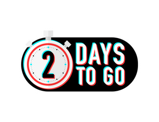 timer number two days to go countdown vector
