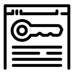 web page showing key representing online security vector image