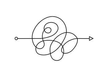 Chaos path with arrow the process vector