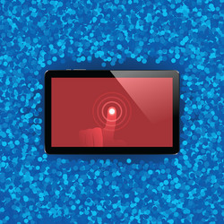 digital tablet with shiny sensor screen touch vector image