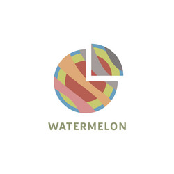 Watermelon into flat style with a triangular piece vector