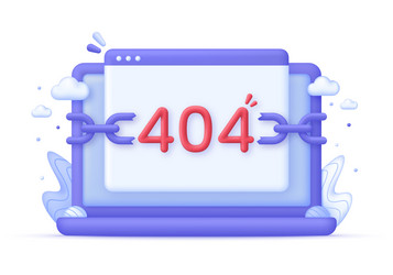 3d error 404 page not found vector image
