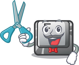 barber f button in character shape vector image
