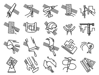 building line icons set symbols in simple vector image