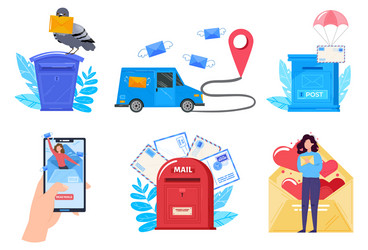 Mail Delivery - Mailbox and Envelope vector image