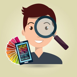 man smartphone color chart idea vector image