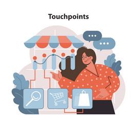 touchpoints concept a visual mapping of customer vector image