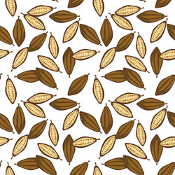 cocoa beans seamless pattern chocolate background vector image