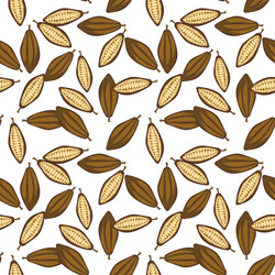 cocoa beans seamless pattern chocolate background vector