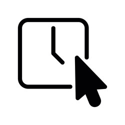 cursor pointer hovering over a simple clock face vector image