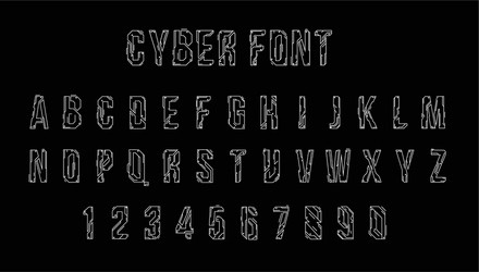 futuristic font design letters and numbers vector