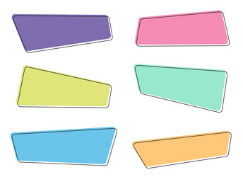 Geometric colored banners in flat style isolated vector