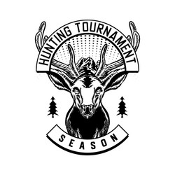 hunting logo badge emblem with deer Vector Image