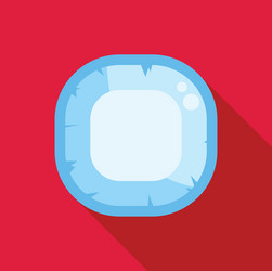 ice button for game interface with long shadow vector image