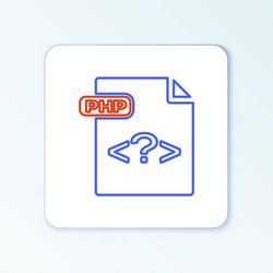 Line php file document download button icon vector