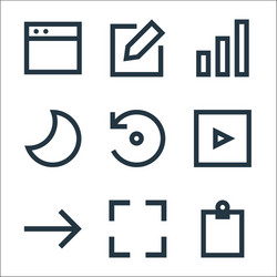 user interface line icons linear set quality vector image