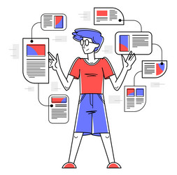 intellectual worker making analysis of some data vector image