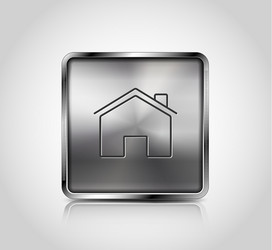 metallic web icon with reflection and shadows vector image