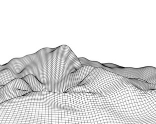 Abstract mesh landscape cyberspace grid data vector