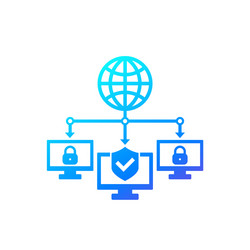 computer network cybersecurity technologies icon vector image