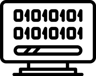 pc code interface icon outline style vector image
