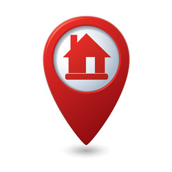 Red Home Pointer Icon vector image