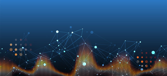 sound wave with plexus effect dynamic vibration vector image