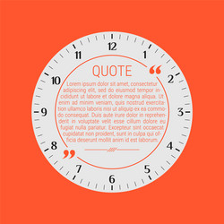 analog clock face as a qoutation frame neon vector image