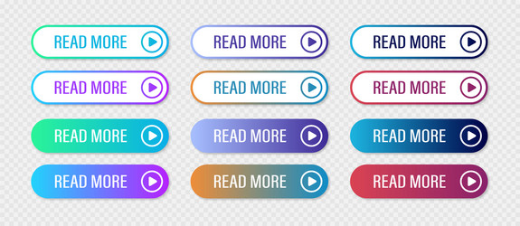 Gradient button collection for ui and wab design vector