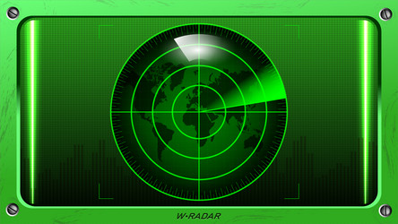 Panel with round green radar and taiwan map Vector Image