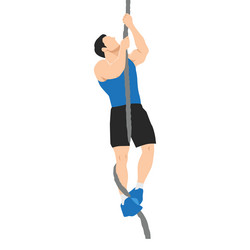 Man doing rope climbing exercise for sport Vector Image