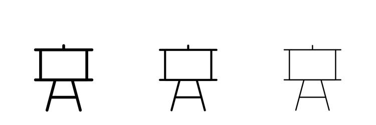 presentation icons in three different stroke lines vector image