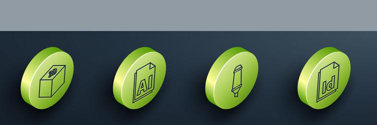 set isometric cube ai file document vector image