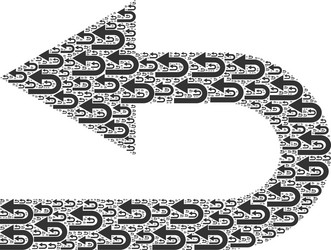 turn left recursive mosaic itself items vector image