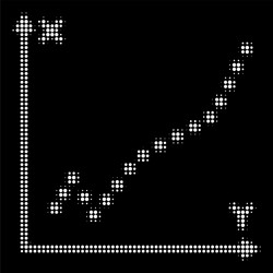 white halftone function plot icon vector image