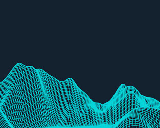 abstract mesh landscape cyberspace grid data vector image