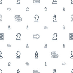 Chess icons pattern seamless white background vector