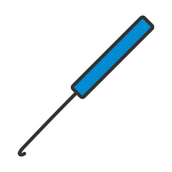 Painted crochet hook in style doodle Royalty Free Vector