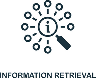 information retrieval icon simple element from vector