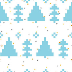seamless pattern with new year 8 bit vector image