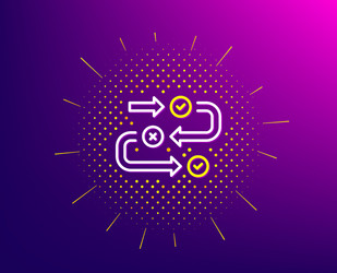 Survey progress line icon algorithm sign vector