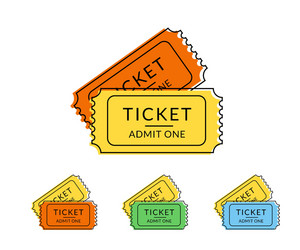 two retro tickets vector