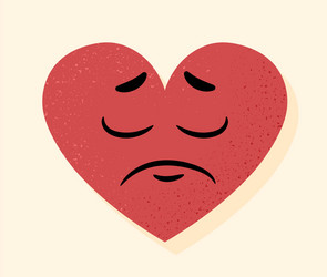 sad heart icon vector