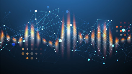 sound wave with plexus effect dynamic vibration vector image
